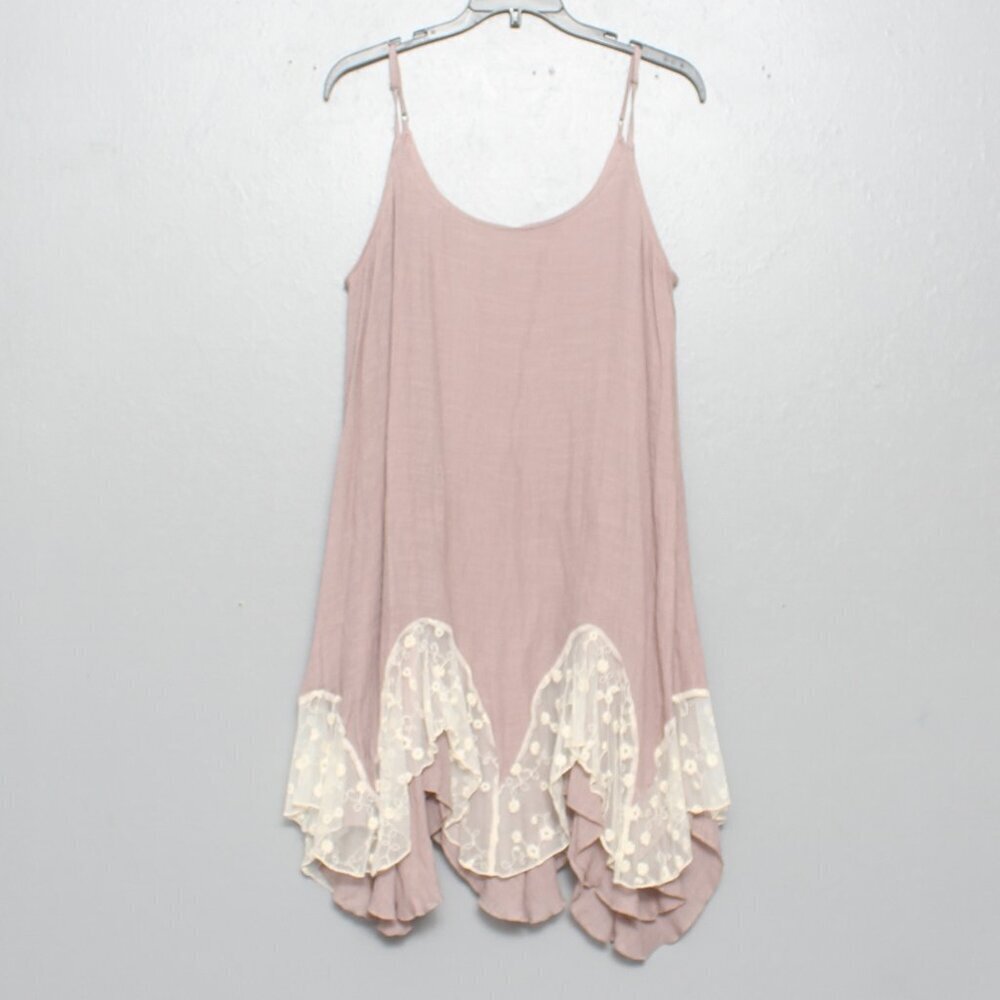 Entro lace trim dusty pink slip dress